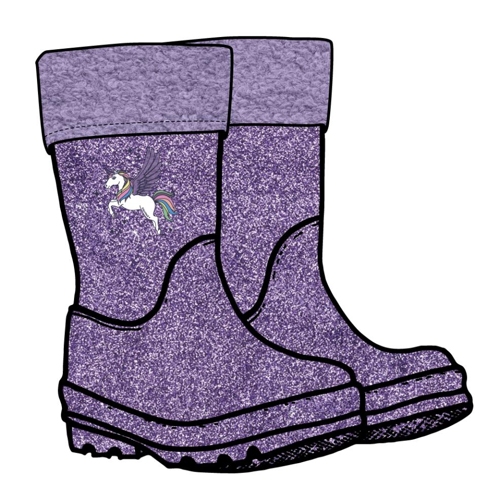 Equipage Light glittriga gummistövlar för barn