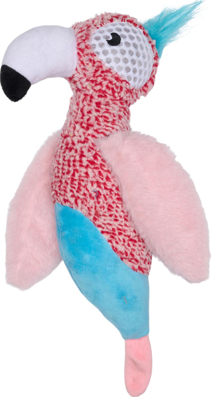 Companion plush parrot with light in its eyes