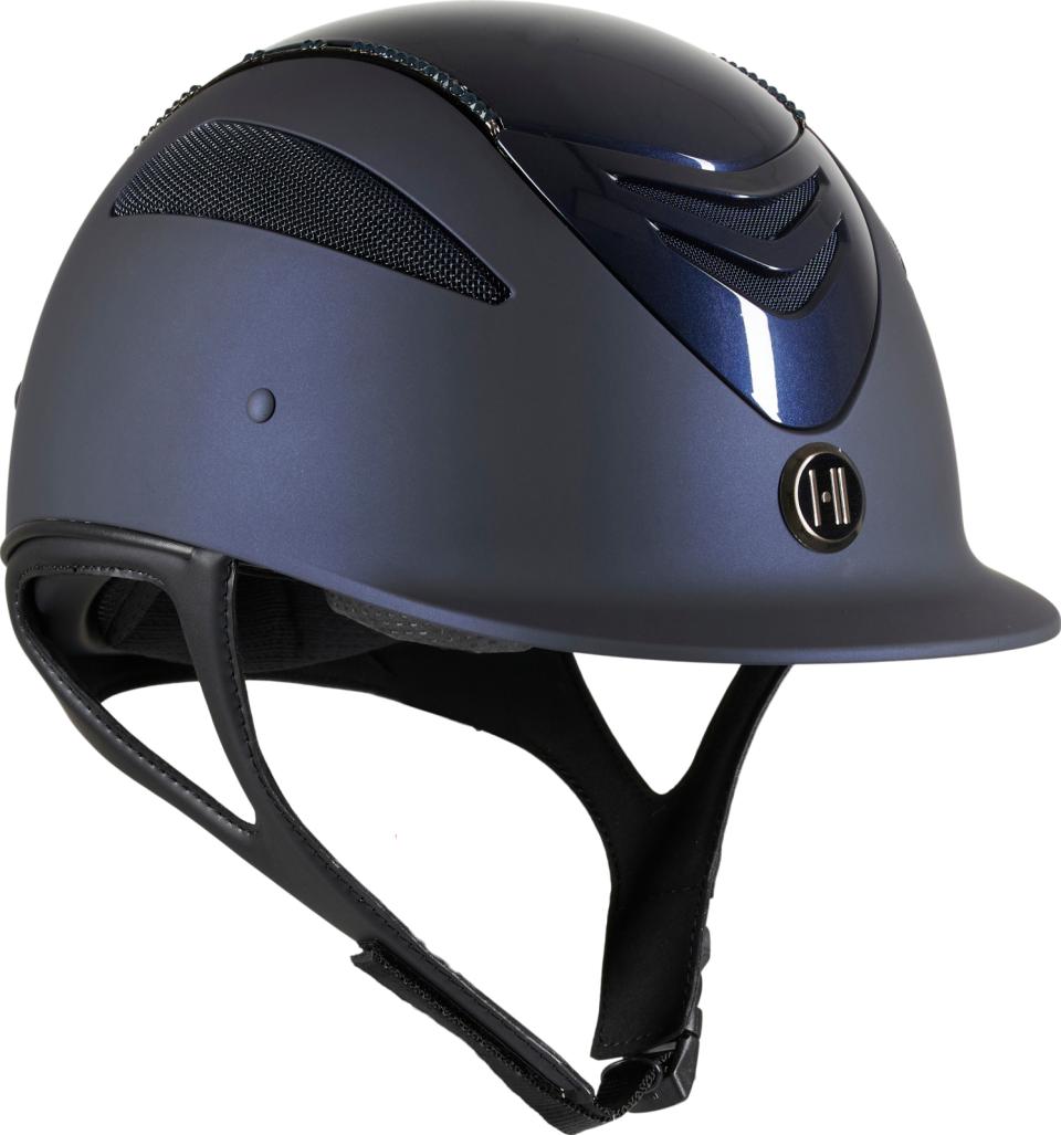 One K Defender Pro riding helmet - glossy top, swarovski pipe