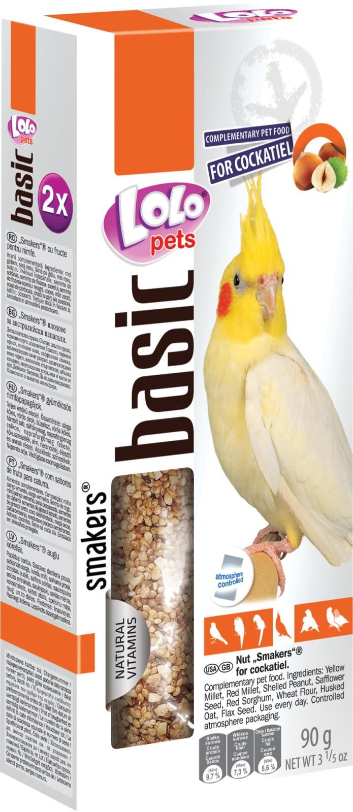 Smakers with nuts, cockatiels