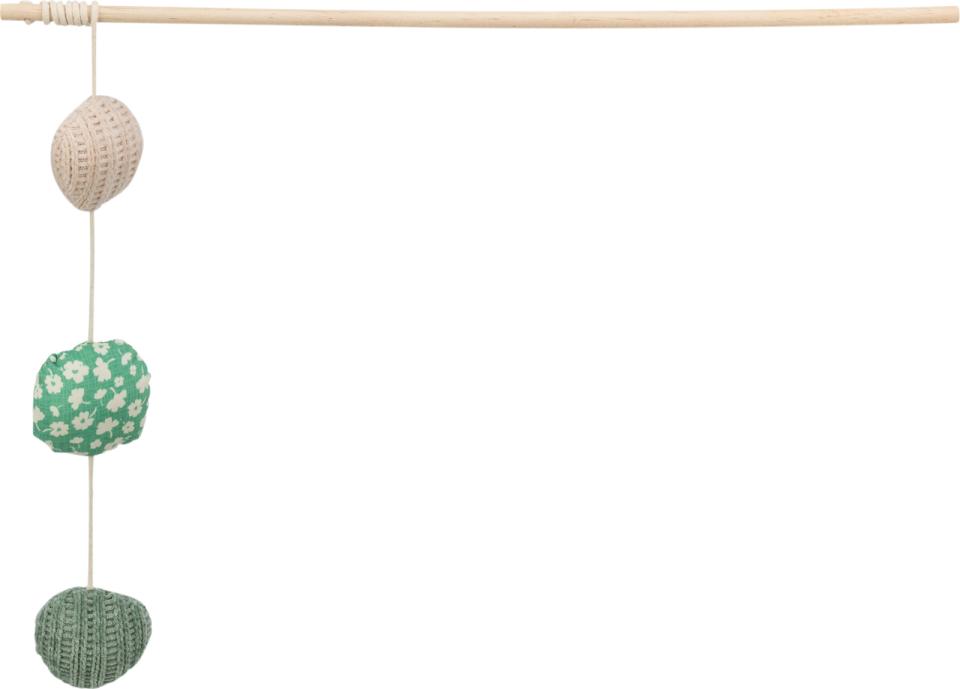 Playing rod with 3 balls