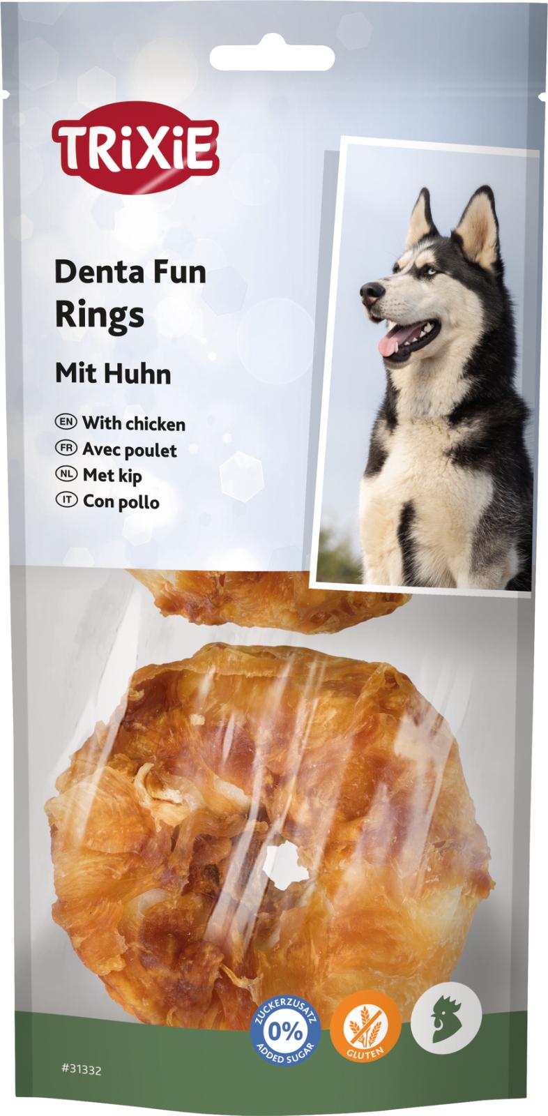 Denta Fun Chicken Chewing Rings, packaged