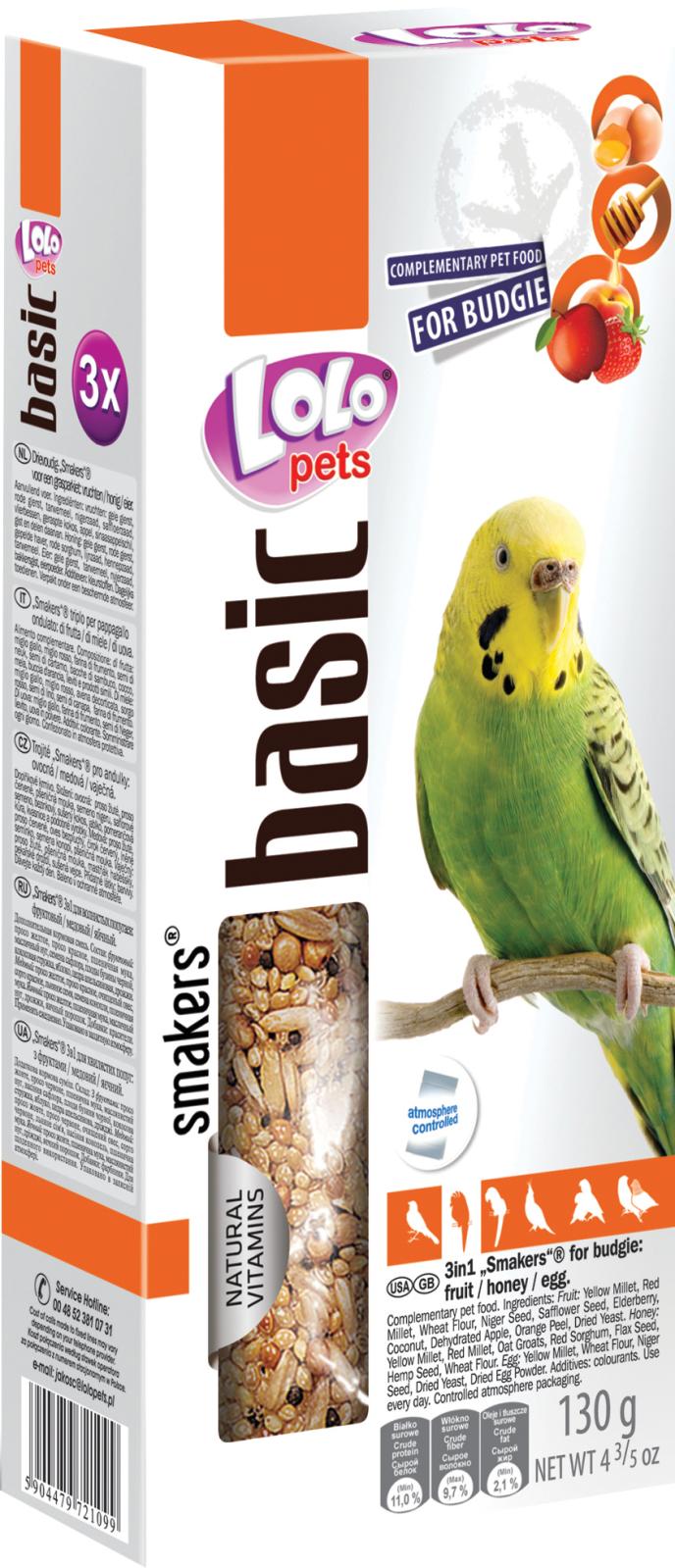 Lolo Pets Frøstænger undulat m. frugt/æg/honning