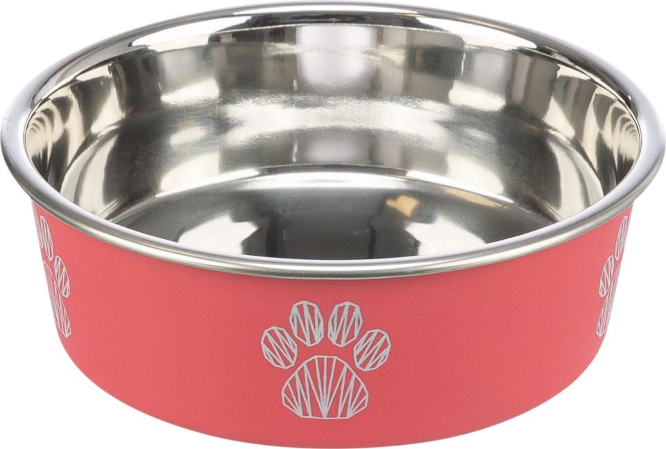 Stainless steel bowl with plastic coating