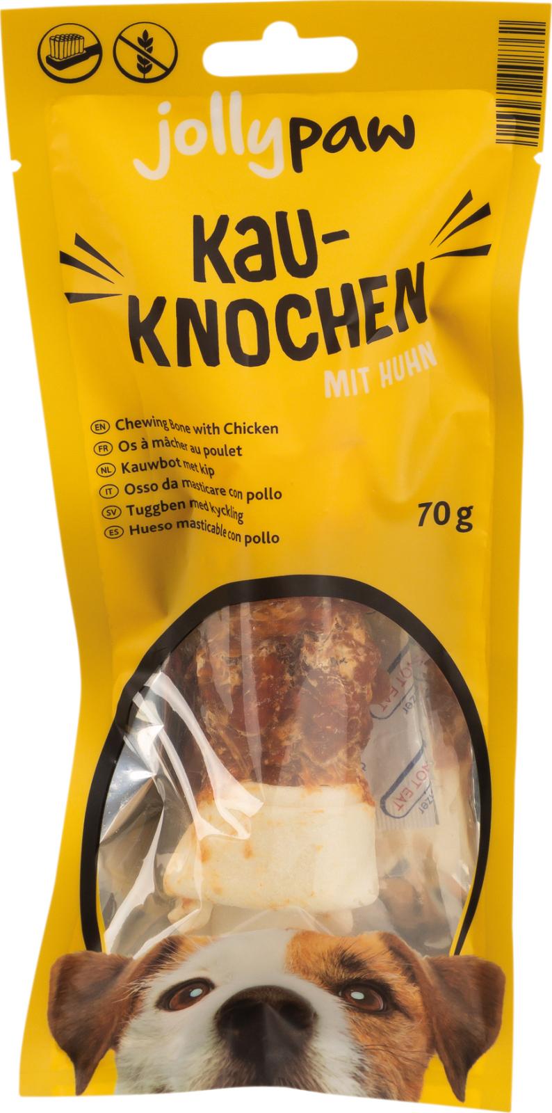 Knotted chewing bone, white, chicken